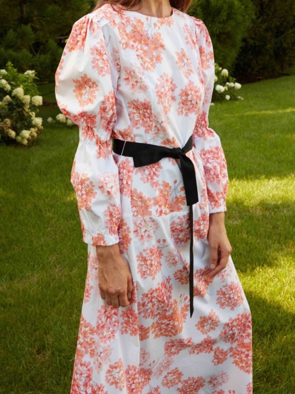 NWT ARIAS New York Elastic Sleeve Maxi Dress in Hydrangea